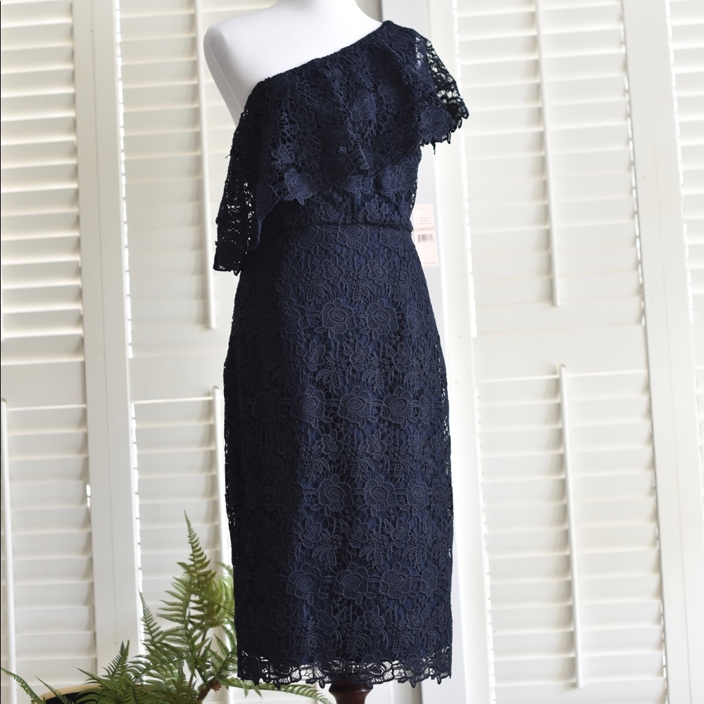 New Nanette Lepore Crochet One Shoulder Dress 12